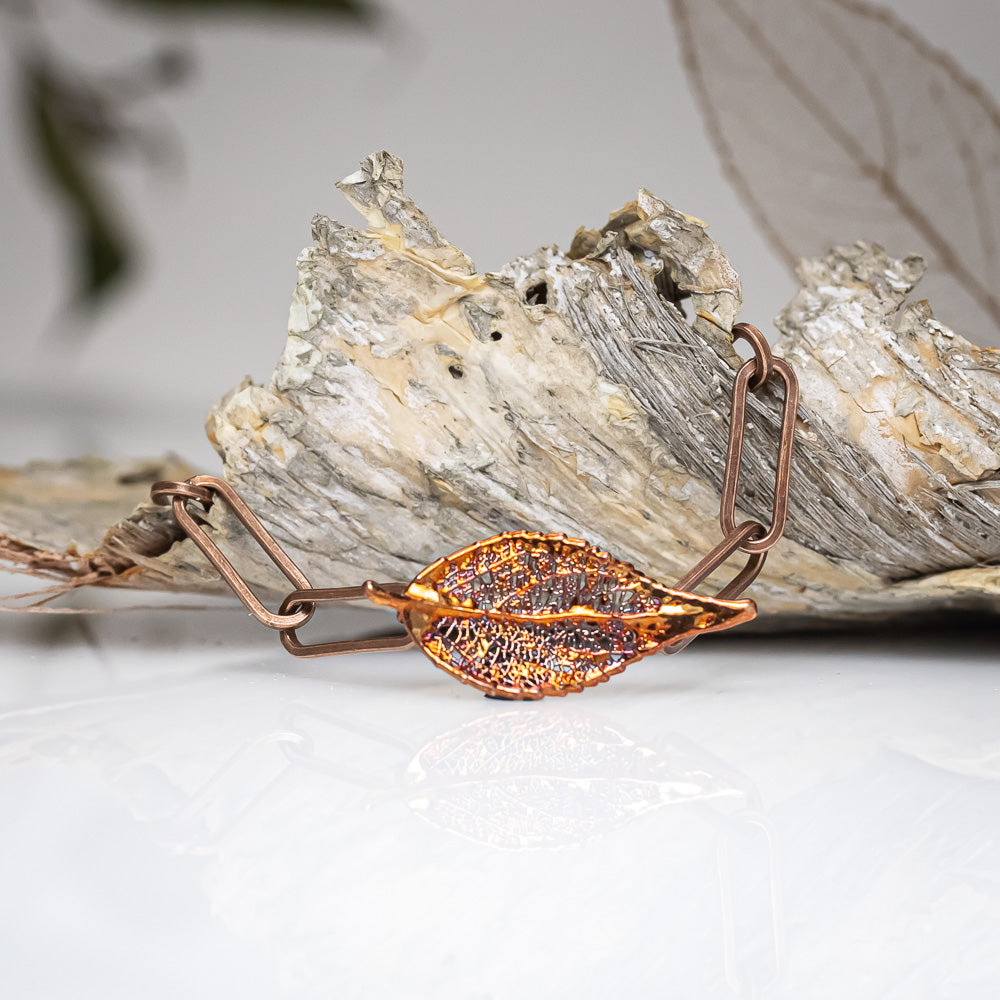 Real Eucalyptus Leaf - Copper Bracelet