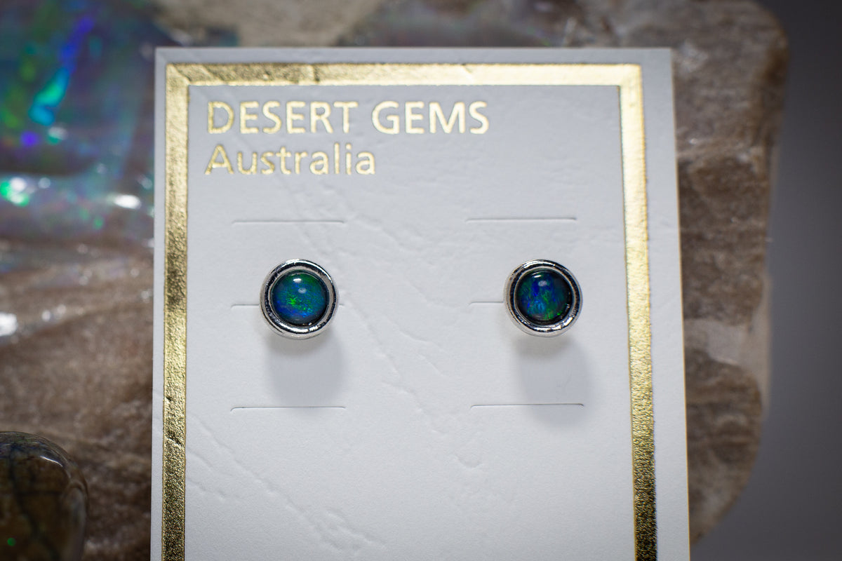 Real opal stud earrings sale