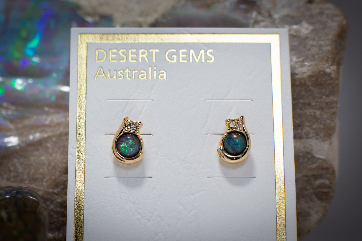 Turquoise and 2025 opal earrings
