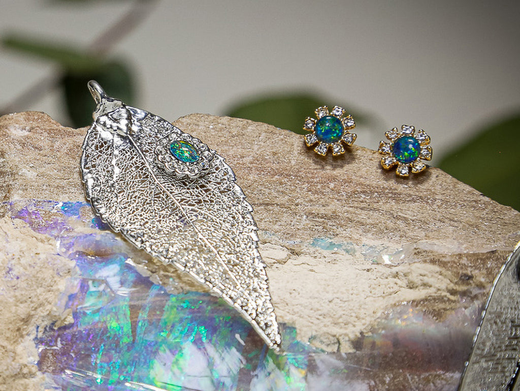 Opal Jewellery - Silver Earrings