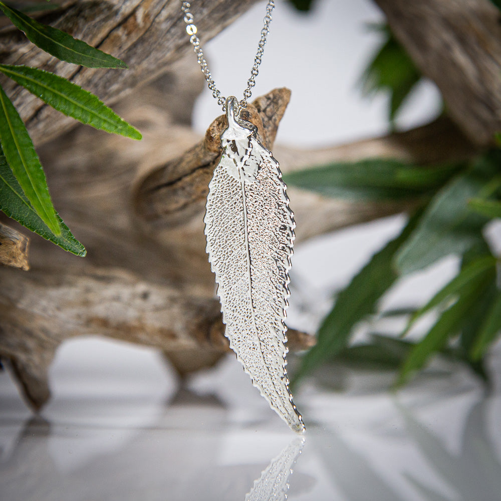 Christmas Bush of NSW Leaf Silver Pendant