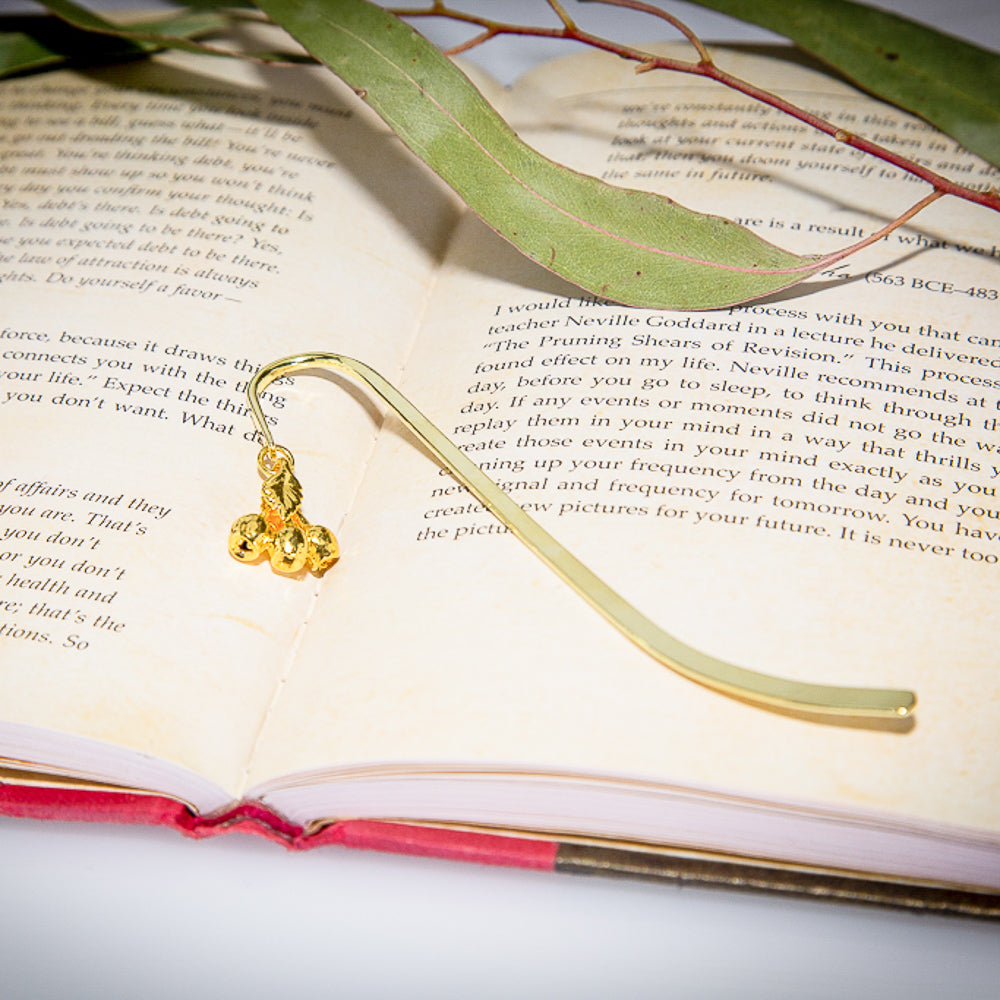 Eucalyptus Mallee Gum Nut Gold Bookmark