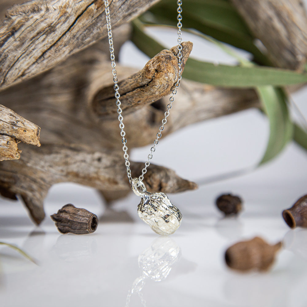 Eucalyptus Scribbly Gum Nut Silver Pendant