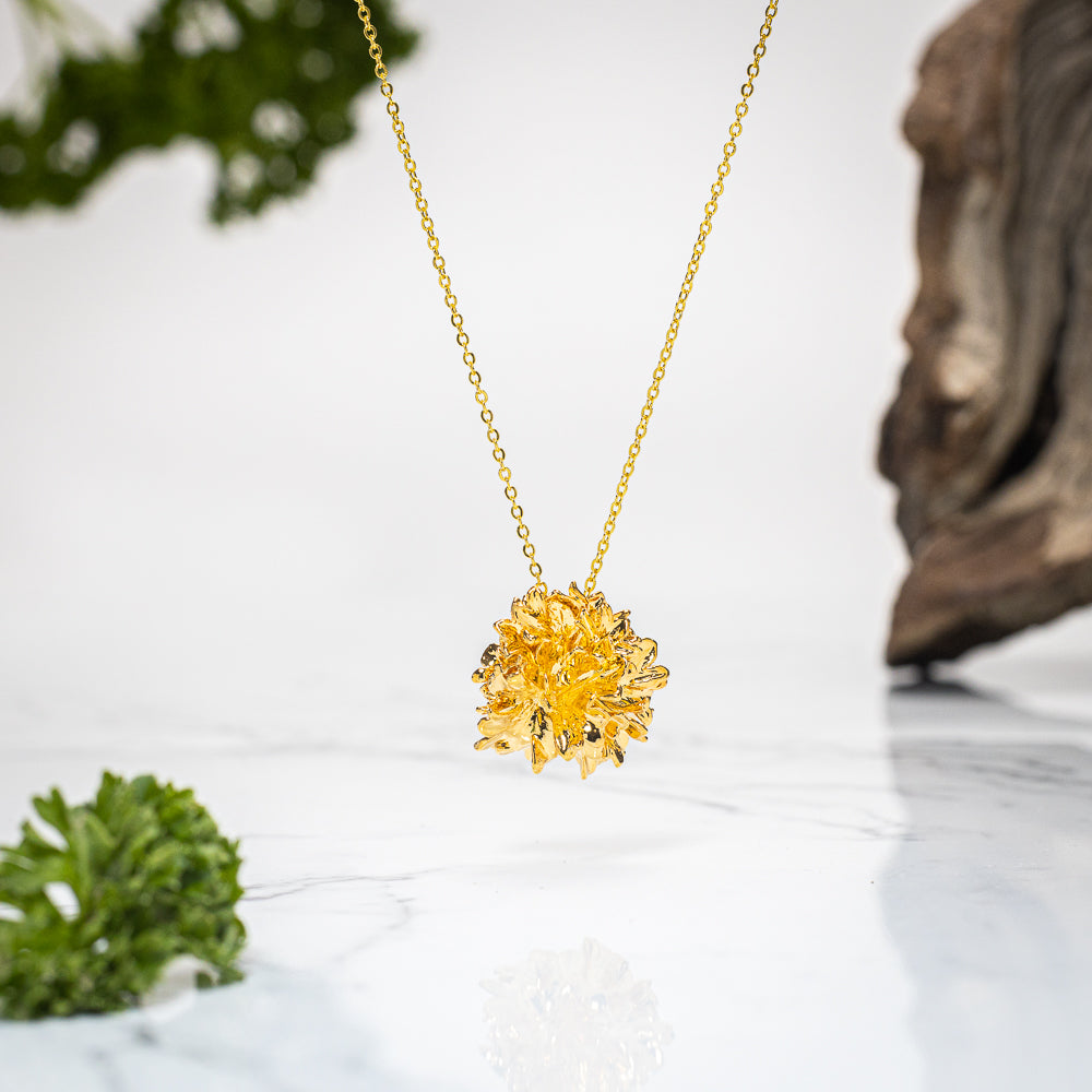 Real Parsley Leaf - Gold Pendant