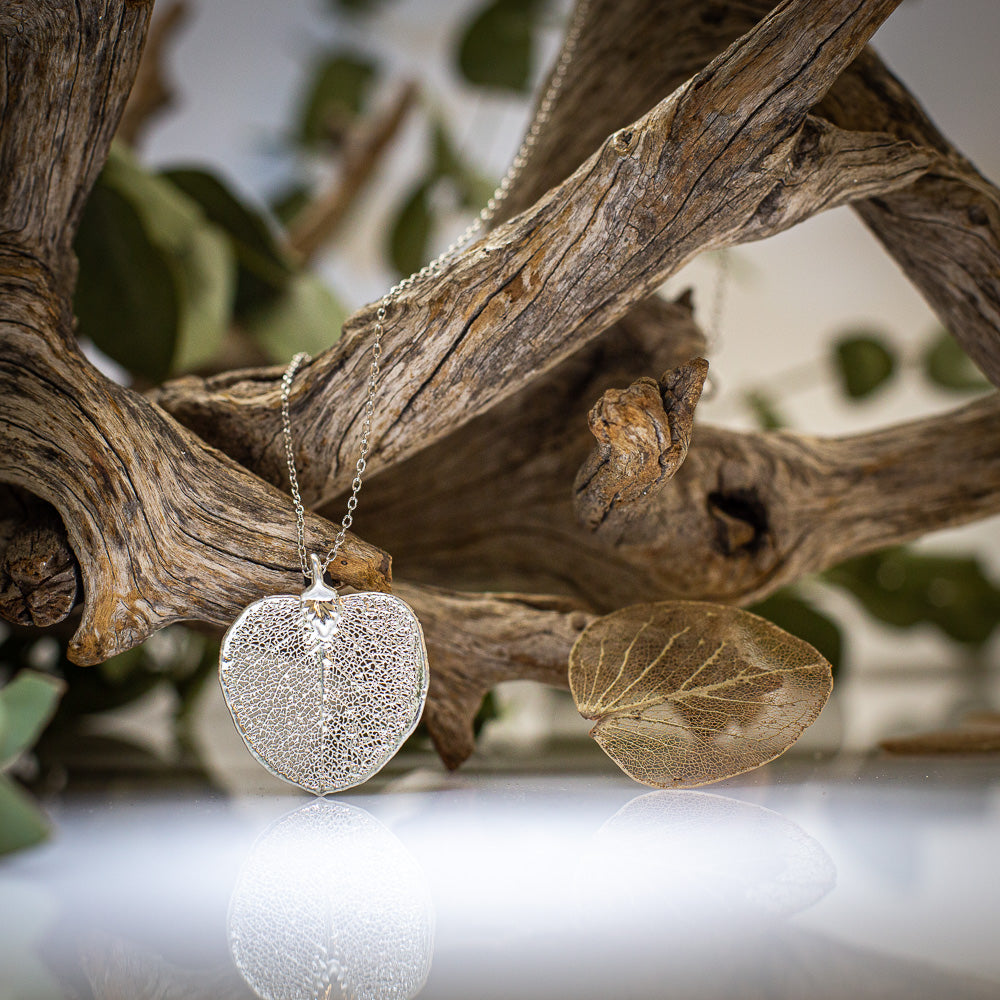 Eucalyptus Apple Gum Leaf Silver Pendant