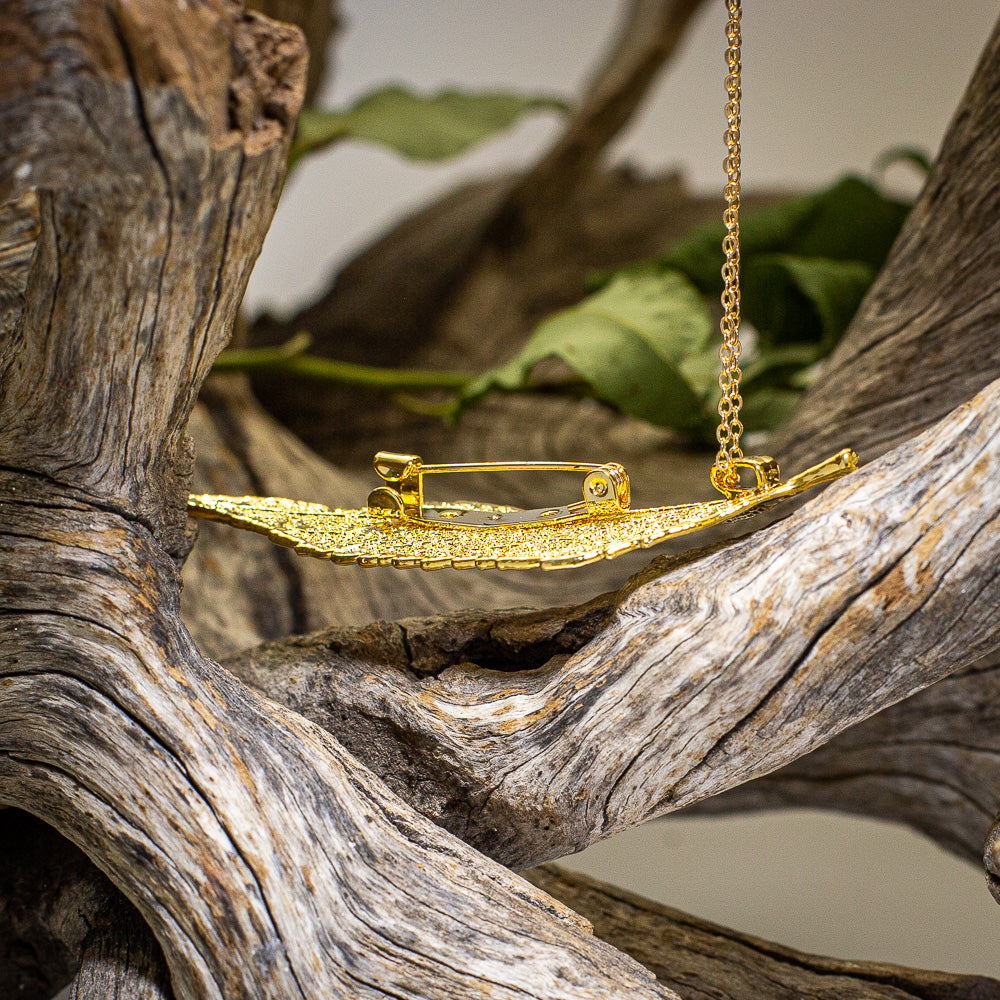 Eucalyptus Leaf Gold Brooch