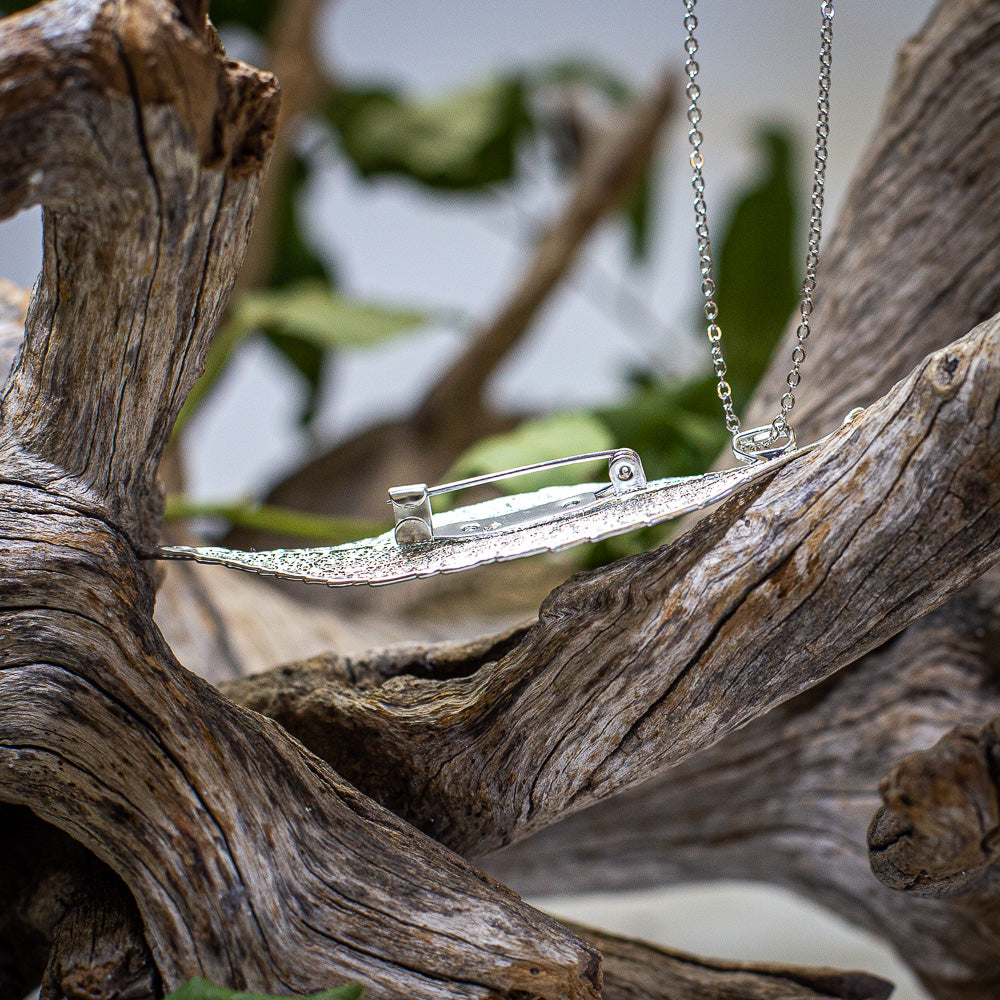 Eucalyptus Leaf Silver Brooch