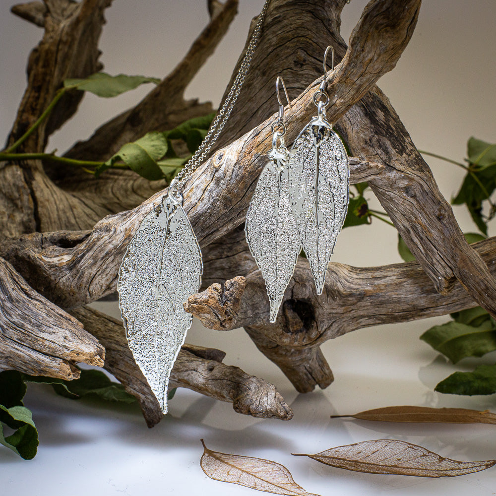 Eucalyptus Leaf Silver Pendant