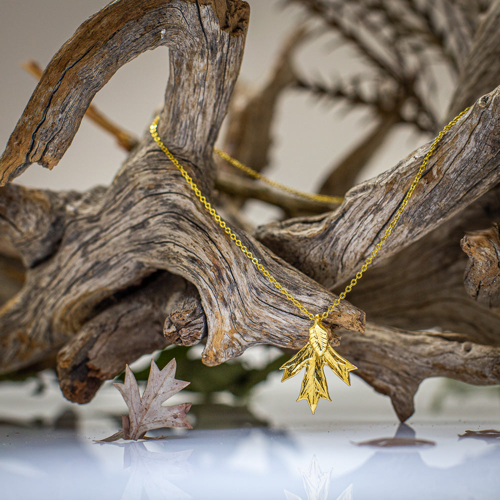 Grevillea Glabrata Leaf Gold Pendant