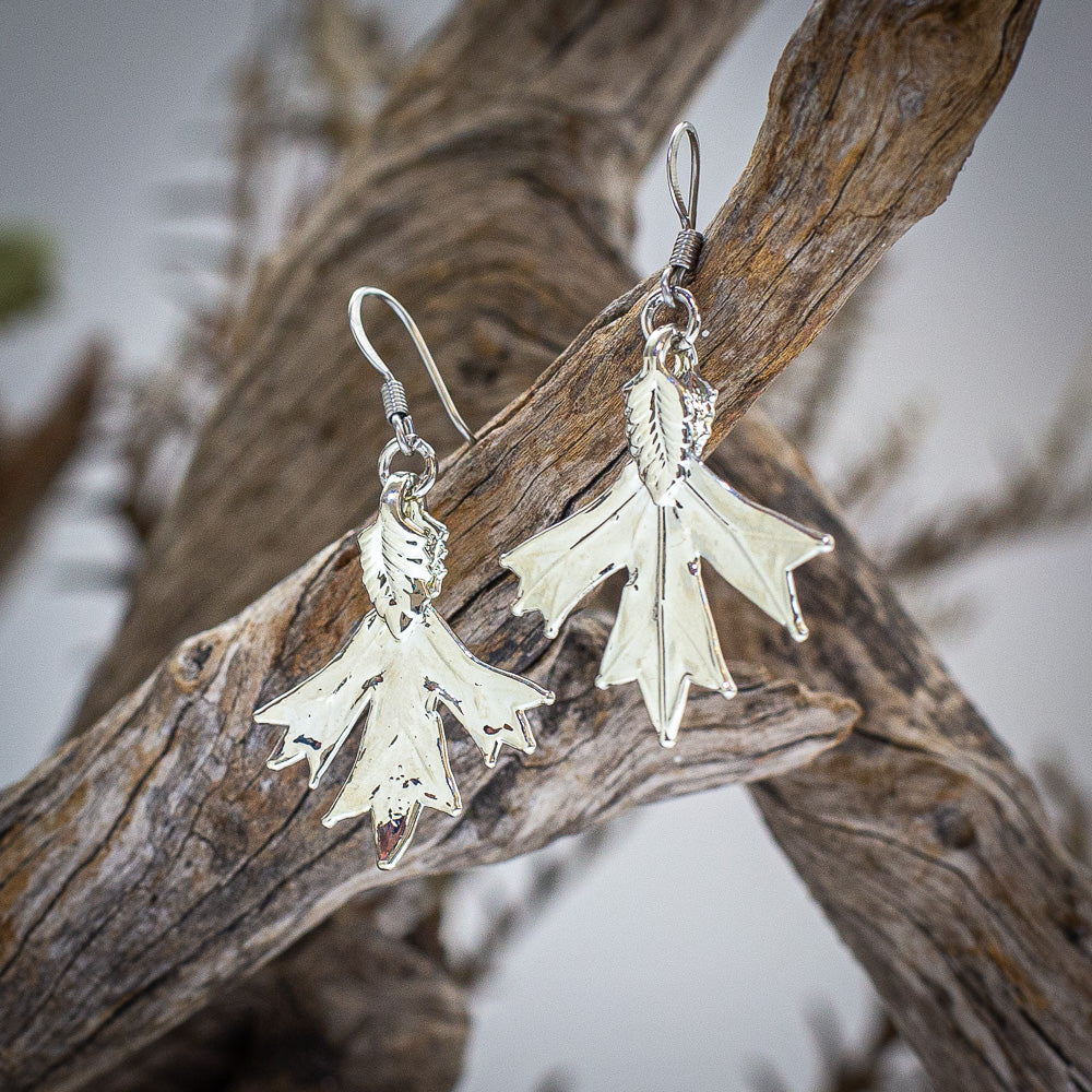 Grevillea Glabrata Leaf Silver Pendant & Earrings Set