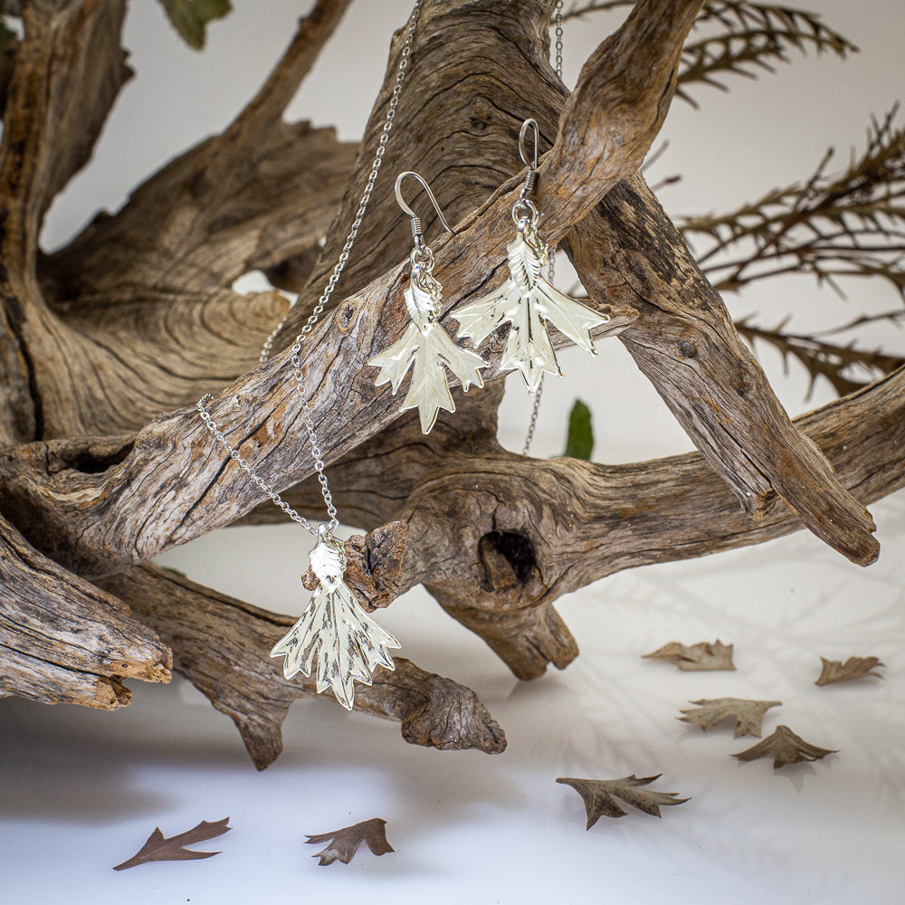 Grevillea Glabrata Leaf Silver Pendant