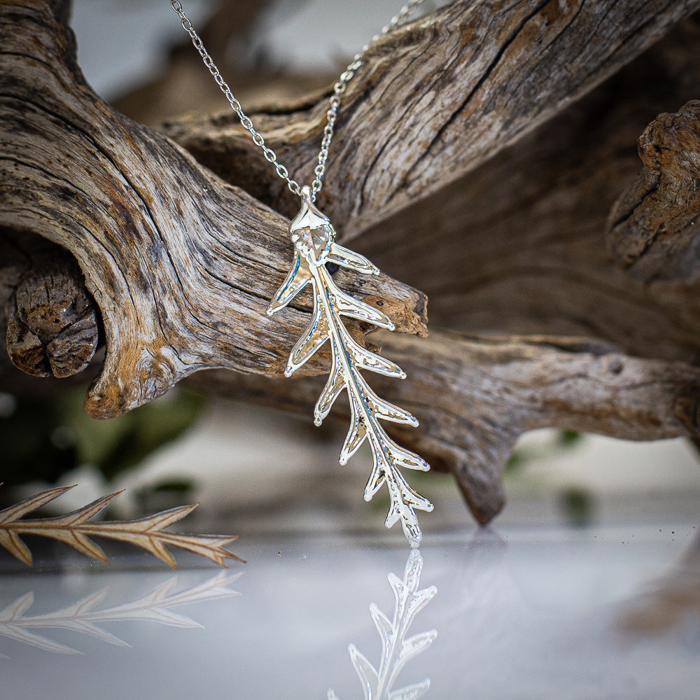 Grevillea Ivanhoe Leaf Silver Pendant