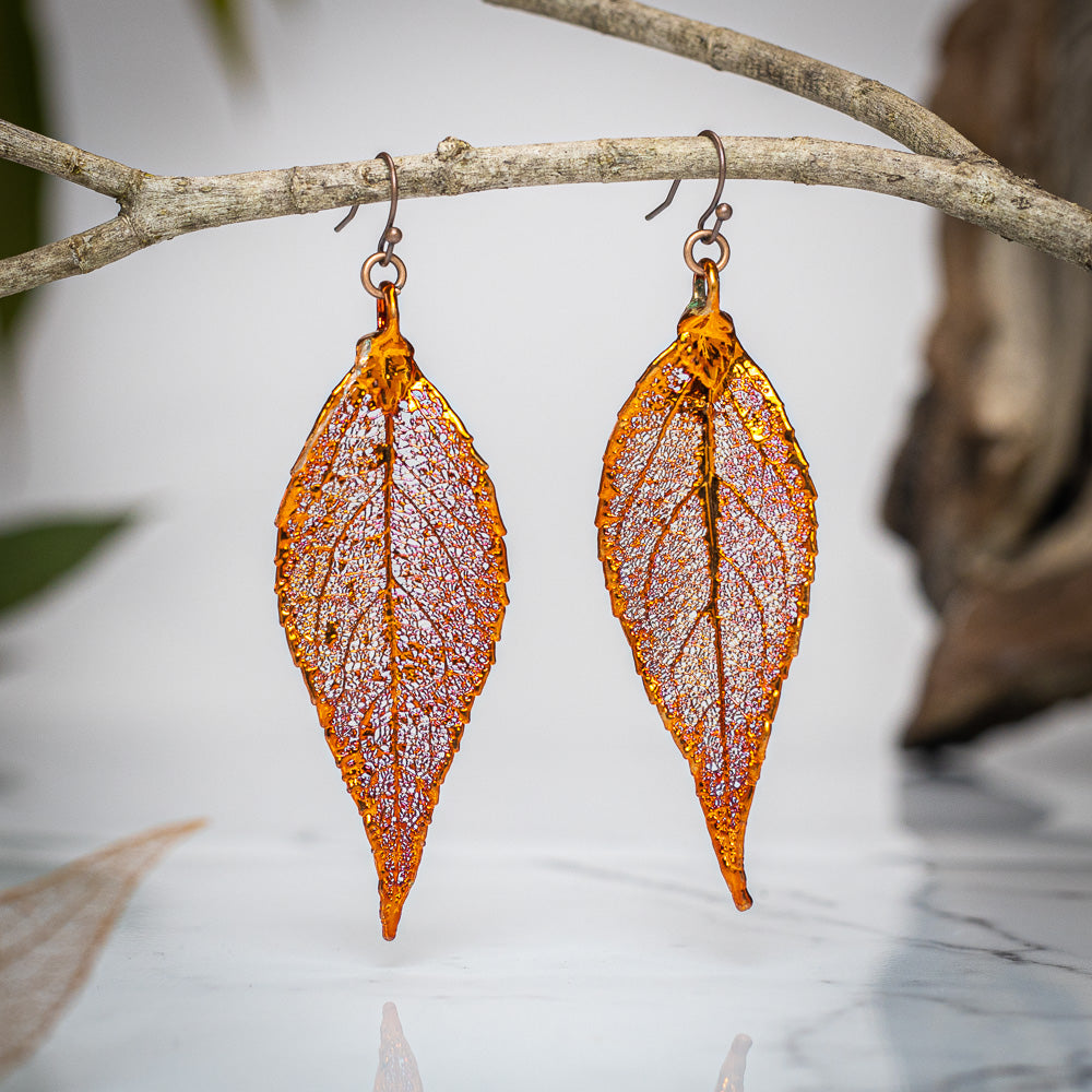 Eucalyptus Leaf - Copper Pendant & Earrings Set