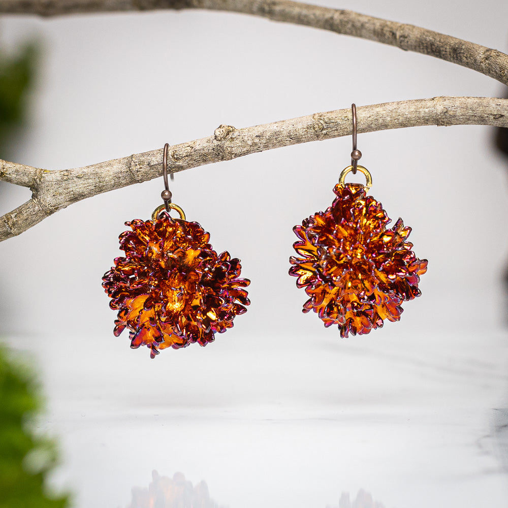 Real Parsley Leaf - Copper Earrings