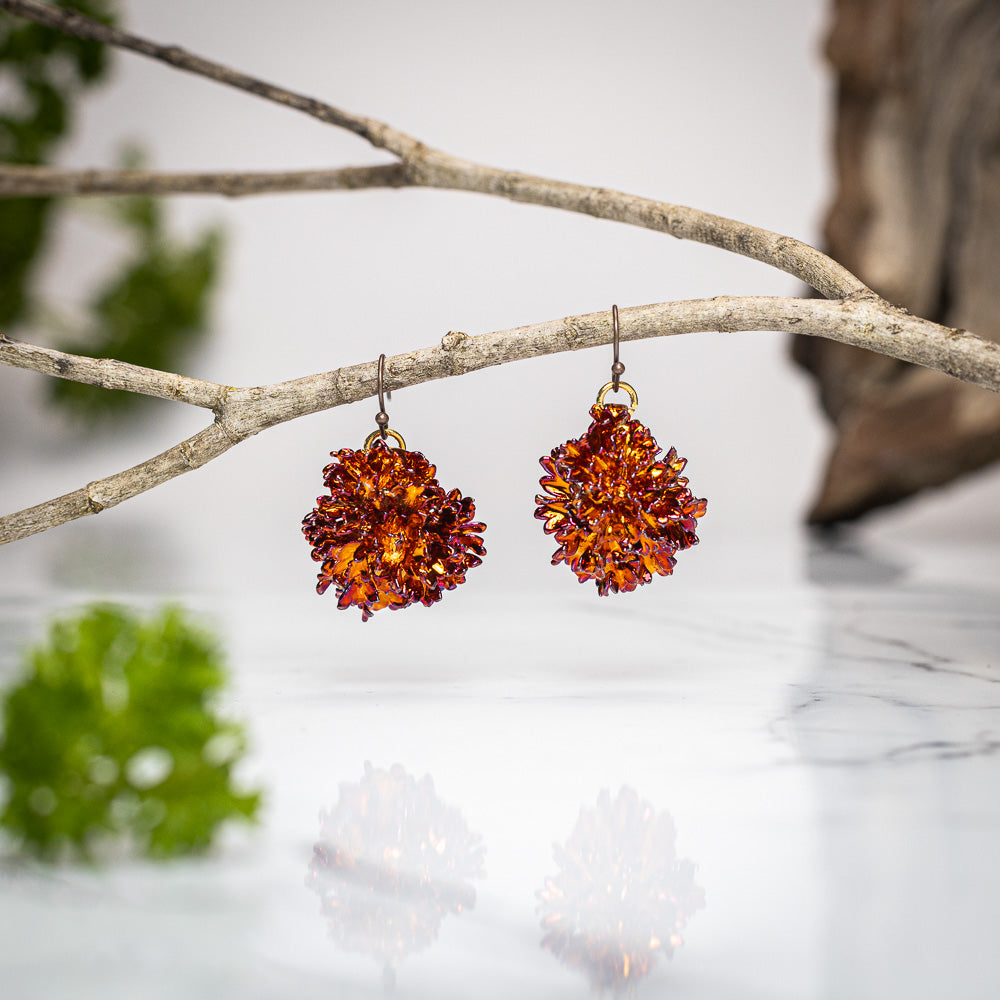 Real Parsley Leaf - Copper Earrings