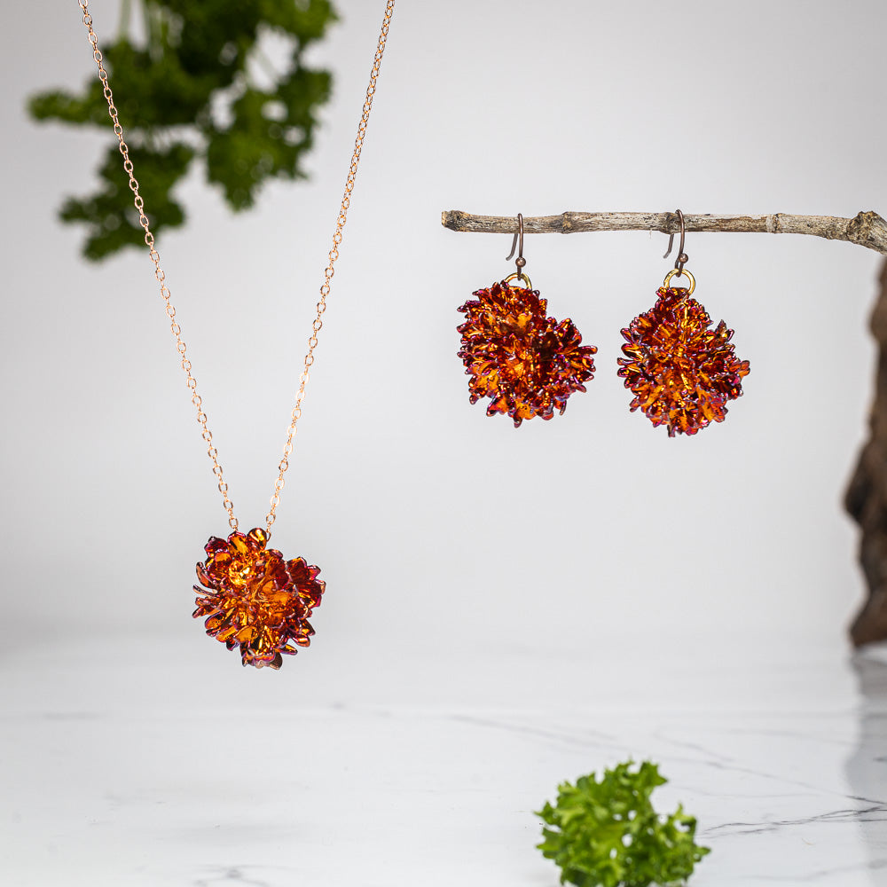 Real Parsley Leaf - Copper Earrings