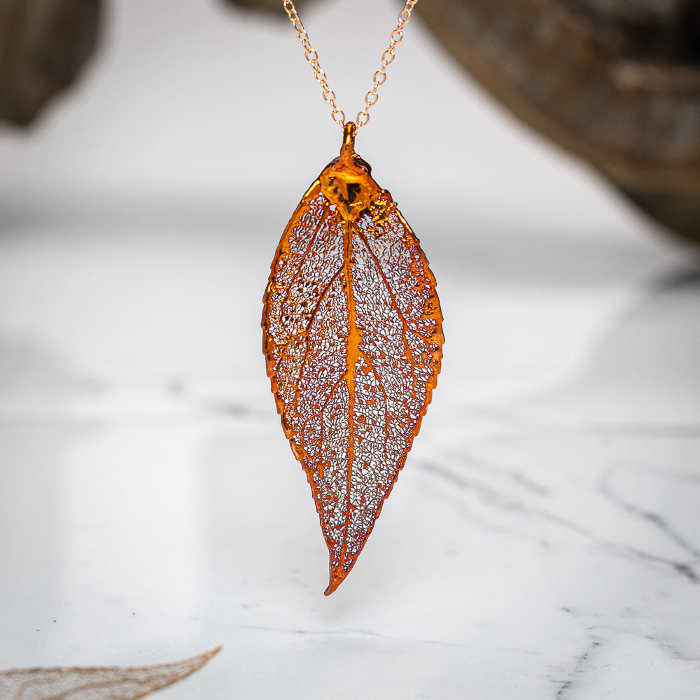Eucalyptus Leaf - Copper Pendant & Earrings Set