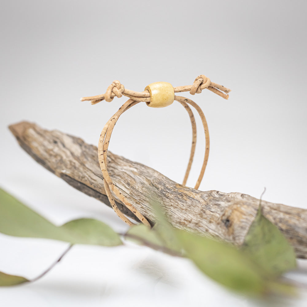 Real Parsley Leaf - Cork Bracelet in Gold