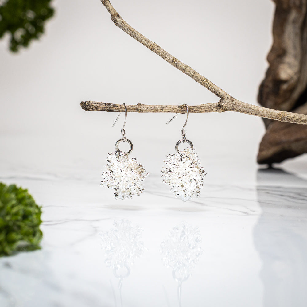 Real Parsley Leaf - Silver Earrings