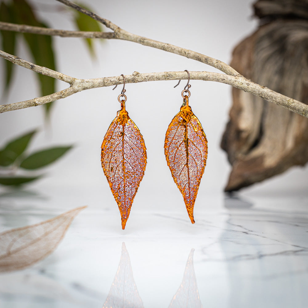 Eucalyptus Leaf - Copper Earrings