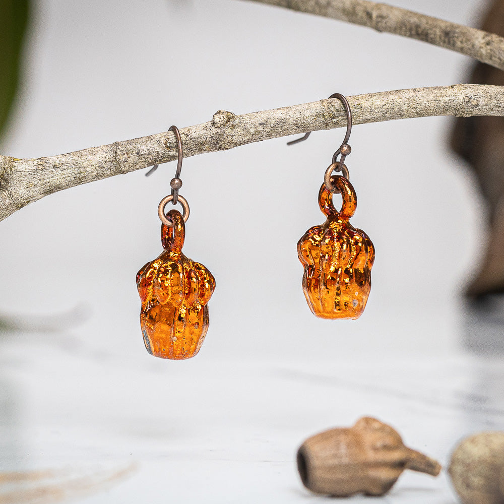 Scribbly Gum Nuts  - Copper Earrings