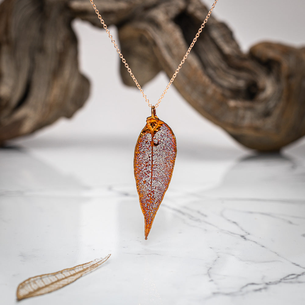 Red Gum Eucalyptus Leaf - Copper Pendant